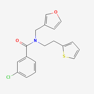 3-chloro-N-(furan-3-ylmethyl)-N-(2-(thiophen-2-yl)ethyl)benzamide