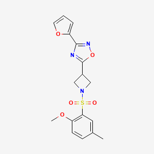 3-(Furan-2-yl)-5-(1-((2-methoxy-5-methylphenyl)sulfonyl)azetidin-3-yl)-1,2,4-oxadiazole