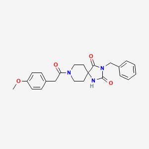 molecular formula C23H25N3O4 B2521401 3-Benzyl-8-(2-(4-methoxyphenyl)acetyl)-1,3,8-triazaspiro[4.5]decane-2,4-dione CAS No. 1021117-50-9
