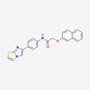 molecular formula C23H17N3O2S B2521418 N-(4-(imidazo[2,1-b]thiazol-6-yl)phenyl)-2-(naphthalen-2-yloxy)acetamide CAS No. 893989-86-1