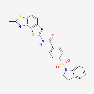 4-(2,3-dihydroindol-1-ylsulfonyl)-N-(7-methyl-[1,3]thiazolo[5,4-e][1,3]benzothiazol-2-yl)benzamide