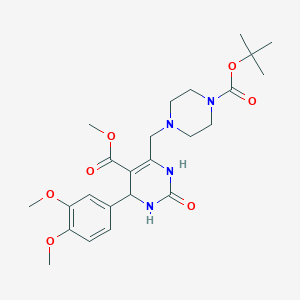 Methyl 6-({4-[(tert-butoxy)carbonyl]piperazin-1-yl}methyl)-4-(3,4-dimethoxyphenyl)-2-oxo-1,2,3,4-tetrahydropyrimidine-5-carboxylate