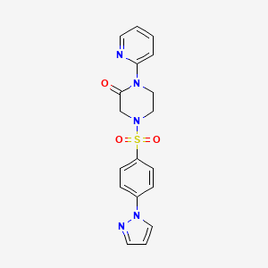 4-((4-(1H-pyrazol-1-yl)phenyl)sulfonyl)-1-(pyridin-2-yl)piperazin-2-one
