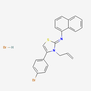 molecular formula C22H18Br2N2S B2521432 (E)-N-(3-烯丙基-4-(4-溴苯基)噻唑-2(3H)-亚甲基)萘-1-胺氢溴酸盐 CAS No. 479349-65-0