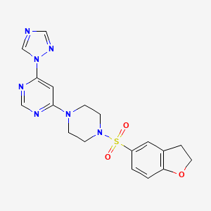 4-(4-((2,3-dihydrobenzofuran-5-yl)sulfonyl)piperazin-1-yl)-6-(1H-1,2,4-triazol-1-yl)pyrimidine