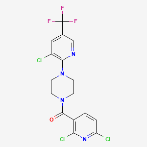 [4-[3-Chloro-5-(trifluoromethyl)pyridin-2-yl]piperazin-1-yl]-(2,6-dichloropyridin-3-yl)methanone