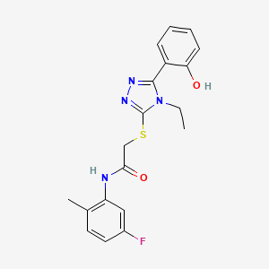 2-{[4-ethyl-5-(2-hydroxyphenyl)-4H-1,2,4-triazol-3-yl]sulfanyl}-N-(5-fluoro-2-methylphenyl)acetamide