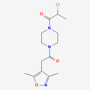 2-Chloro-1-[4-[2-(3,5-dimethyl-1,2-oxazol-4-yl)acetyl]piperazin-1-yl]propan-1-one