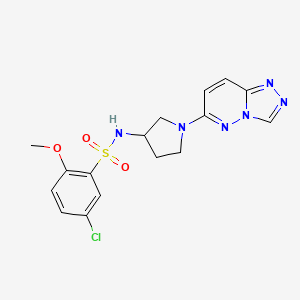 molecular formula C16H17ClN6O3S B2521455 N-(1-([1,2,4]triazolo[4,3-b]pyridazin-6-yl)pyrrolidin-3-yl)-5-chloro-2-methoxybenzenesulfonamide CAS No. 2034611-06-6