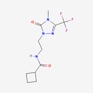 molecular formula C11H15F3N4O2 B2521461 N-(2-(4-methyl-5-oxo-3-(trifluoromethyl)-4,5-dihydro-1H-1,2,4-triazol-1-yl)ethyl)cyclobutanecarboxamide CAS No. 1421484-67-4