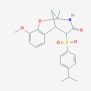 6-Methoxy-9-methyl-12-[4-(propan-2-yl)benzenesulfonyl]-8-oxa-10-azatricyclo[7.3.1.0^{2,7}]trideca-2,4,6-trien-11-one