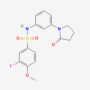 molecular formula C17H17FN2O4S B2521474 3-氟-4-甲氧基-N-(3-(2-氧代吡咯烷-1-基)苯基)苯磺酰胺 CAS No. 942012-94-4