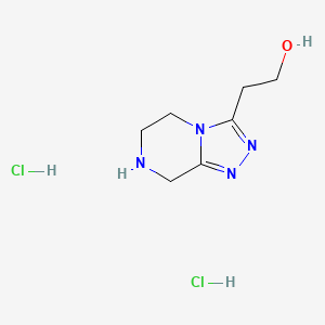 molecular formula C7H14Cl2N4O B2521476 2-(5,6,7,8-Tetrahydro-[1,2,4]triazolo[4,3-a]pyrazin-3-yl)ethan-1-ol dihydrochloride CAS No. 2230798-37-3