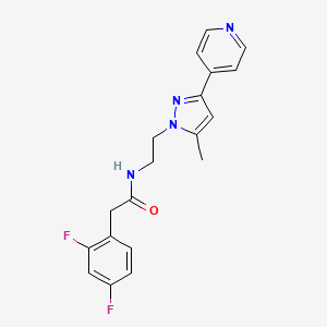 molecular formula C19H18F2N4O B2521478 2-(2,4-二氟苯基)-N-(2-(5-甲基-3-(吡啶-4-基)-1H-吡唑-1-基)乙基)乙酰胺 CAS No. 2034584-79-5