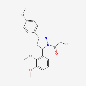 2-chloro-1-[5-(2,3-dimethoxyphenyl)-3-(4-methoxyphenyl)-4,5-dihydro-1H-pyrazol-1-yl]ethanone
