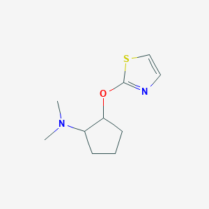 molecular formula C10H16N2OS B2521488 N,N-二甲基-2-(1,3-噻唑-2-氧基)环戊烷-1-胺 CAS No. 2197827-96-4