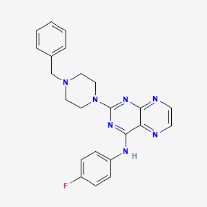 molecular formula C23H22FN7 B2521489 2-(4-benzylpiperazin-1-yl)-N-(4-fluorophenyl)pteridin-4-amine CAS No. 946347-96-2