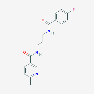 molecular formula C17H18FN3O2 B252149 N-(3-{[(4-fluorophenyl)carbonyl]amino}propyl)-6-methylpyridine-3-carboxamide 