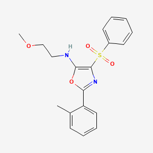 N-(2-methoxyethyl)-2-(2-methylphenyl)-4-(phenylsulfonyl)-1,3-oxazol-5-amine
