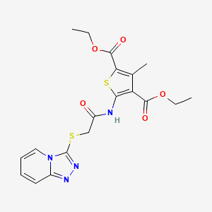 2,4-Diethyl 3-methyl-5-(2-{[1,2,4]triazolo[4,3-a]pyridin-3-ylsulfanyl}acetamido)thiophene-2,4-dicarboxylate