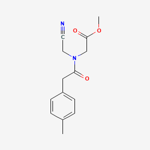 molecular formula C14H16N2O3 B2521497 Methyl 2-[cyanomethyl-[2-(4-methylphenyl)acetyl]amino]acetate CAS No. 1385326-96-4