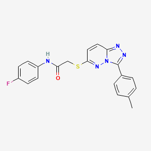 molecular formula C20H16FN5OS B2521502 N-(4-fluorophenyl)-2-((3-(p-tolyl)-[1,2,4]triazolo[4,3-b]pyridazin-6-yl)thio)acetamide CAS No. 852375-51-0