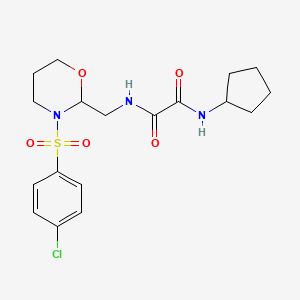 N-[[3-(4-chlorophenyl)sulfonyl-1,3-oxazinan-2-yl]methyl]-N'-cyclopentyloxamide