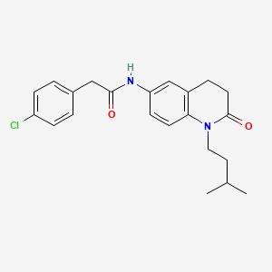 molecular formula C22H25ClN2O2 B2521514 2-(4-chlorophenyl)-N-(1-isopentyl-2-oxo-1,2,3,4-tetrahydroquinolin-6-yl)acetamide CAS No. 946325-52-6