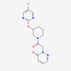 molecular formula C15H16ClN5O3 B2521515 2-(2-(3-((5-chloropyrimidin-2-yl)oxy)piperidin-1-yl)-2-oxoethyl)pyridazin-3(2H)-one CAS No. 2034330-42-0