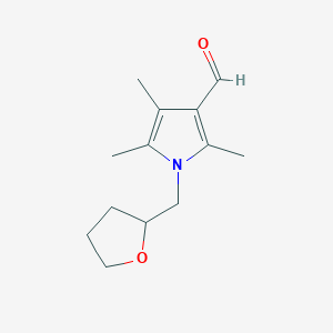 molecular formula C13H19NO2 B2521533 2,4,5-trimethyl-1-((tetrahydrofuran-2-yl)methyl)-1H-pyrrole-3-carbaldehyde CAS No. 1087611-45-7