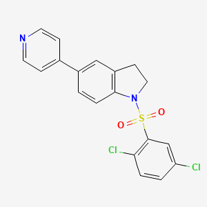 molecular formula C19H14Cl2N2O2S B2521540 1-((2,5-Dichlorophenyl)sulfonyl)-5-(pyridin-4-yl)indoline CAS No. 2034614-13-4