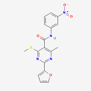 molecular formula C17H14N4O4S B2521543 2-(furan-2-yl)-4-methyl-6-(methylsulfanyl)-N-(3-nitrophenyl)pyrimidine-5-carboxamide CAS No. 1376314-67-8