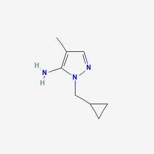 molecular formula C8H13N3 B2521544 1-(Cyclopropylmethyl)-4-methyl-1H-pyrazol-5-amine CAS No. 1156280-82-8