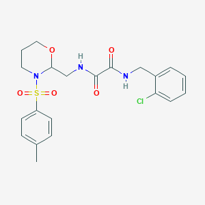molecular formula C21H24ClN3O5S B2521545 N1-(2-chlorobenzyl)-N2-((3-tosyl-1,3-oxazinan-2-yl)methyl)oxalamide CAS No. 872862-80-1