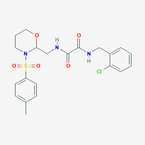 molecular formula C21H24ClN3O5S B2521545 N1-(2-氯苄基)-N2-((3-甲苯磺酰基-1,3-恶唑烷-2-基)甲基)草酰胺 CAS No. 872862-80-1