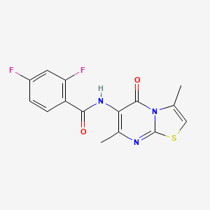 molecular formula C15H11F2N3O2S B2521546 N-(3,7-dimethyl-5-oxo-5H-thiazolo[3,2-a]pyrimidin-6-yl)-2,4-difluorobenzamide CAS No. 946250-73-3