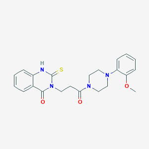 molecular formula C22H24N4O3S B2521548 3-(3-(4-(2-méthoxyphényl)pipérazin-1-yl)-3-oxopropyl)-2-thioxo-2,3-dihydroquinazolin-4(1H)-one CAS No. 451466-39-0