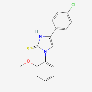 molecular formula C16H13ClN2OS B2521549 4-(4-Chloro-phenyl)-1-(2-methoxy-phenyl)-1H-imidazole-2-thiol CAS No. 307325-50-4