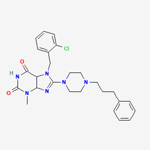 7-[(2-chlorophenyl)methyl]-3-methyl-8-[4-(3-phenylpropyl)piperazin-1-yl]-2,3,6,7-tetrahydro-1H-purine-2,6-dione