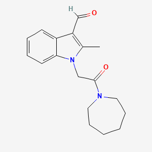 molecular formula C18H22N2O2 B2521553 1-(2-氮杂环庚-1-基-2-氧代乙基)-2-甲基-1H-吲哚-3-甲醛 CAS No. 626205-51-4