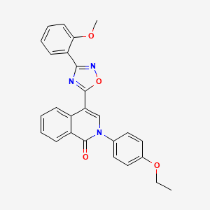 molecular formula C26H21N3O4 B2521558 2-(4-ethoxyphenyl)-4-[3-(2-methoxyphenyl)-1,2,4-oxadiazol-5-yl]isoquinolin-1(2H)-one CAS No. 1326917-60-5