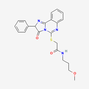 molecular formula C22H22N4O3S B2521560 N-(3-methoxypropyl)-2-[(3-oxo-2-phenyl-2,3-dihydroimidazo[1,2-c]quinazolin-5-yl)thio]acetamide CAS No. 958563-08-1