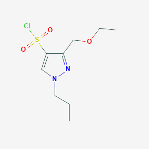 molecular formula C9H15ClN2O3S B2521563 3-(ethoxymethyl)-1-propyl-1H-pyrazole-4-sulfonyl chloride CAS No. 1856051-18-7