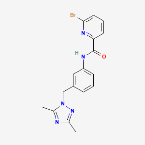 molecular formula C17H16BrN5O B2521564 6-Bromo-N-[3-[(3,5-dimethyl-1,2,4-triazol-1-yl)methyl]phenyl]pyridine-2-carboxamide CAS No. 2411269-65-1
