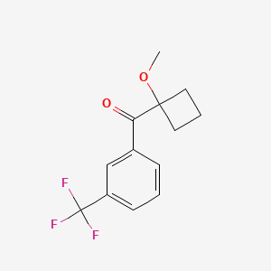 molecular formula C13H13F3O2 B2521573 (1-Methoxycyclobutyl)[3-(trifluoromethyl)phenyl]methanone CAS No. 1774297-32-3