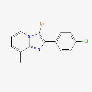 molecular formula C14H10BrClN2 B2521579 3-Bromo-2-(4-chlorophenyl)-8-methylimidazo[1,2-a]pyridine CAS No. 478043-82-2