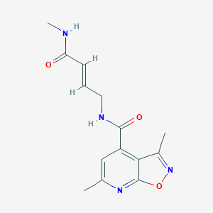 (2E)-4-({3,6-dimethyl-[1,2]oxazolo[5,4-b]pyridin-4-yl}formamido)-N-methylbut-2-enamide
