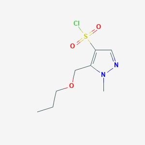 molecular formula C8H13ClN2O3S B2521582 1-methyl-5-(propoxymethyl)-1H-pyrazole-4-sulfonyl chloride CAS No. 1855941-37-5