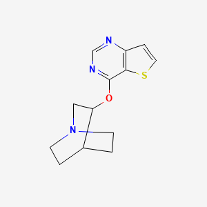 molecular formula C13H15N3OS B2521584 3-{Thieno[3,2-d]pyrimidin-4-yloxy}-1-azabicyclo[2.2.2]octane CAS No. 2198164-18-8