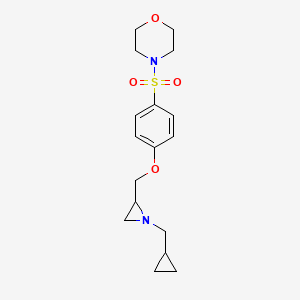 molecular formula C17H24N2O4S B2521586 4-[4-[[1-(Cyclopropylmethyl)aziridin-2-yl]methoxy]phenyl]sulfonylmorpholine CAS No. 2418661-08-0